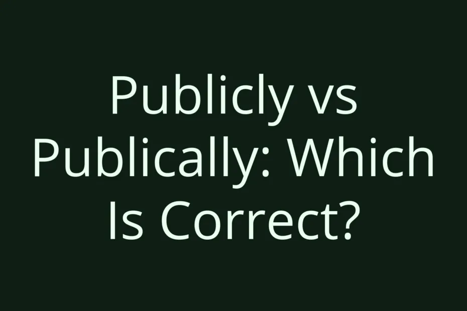 Publicly Vs Publically Which Is Correct