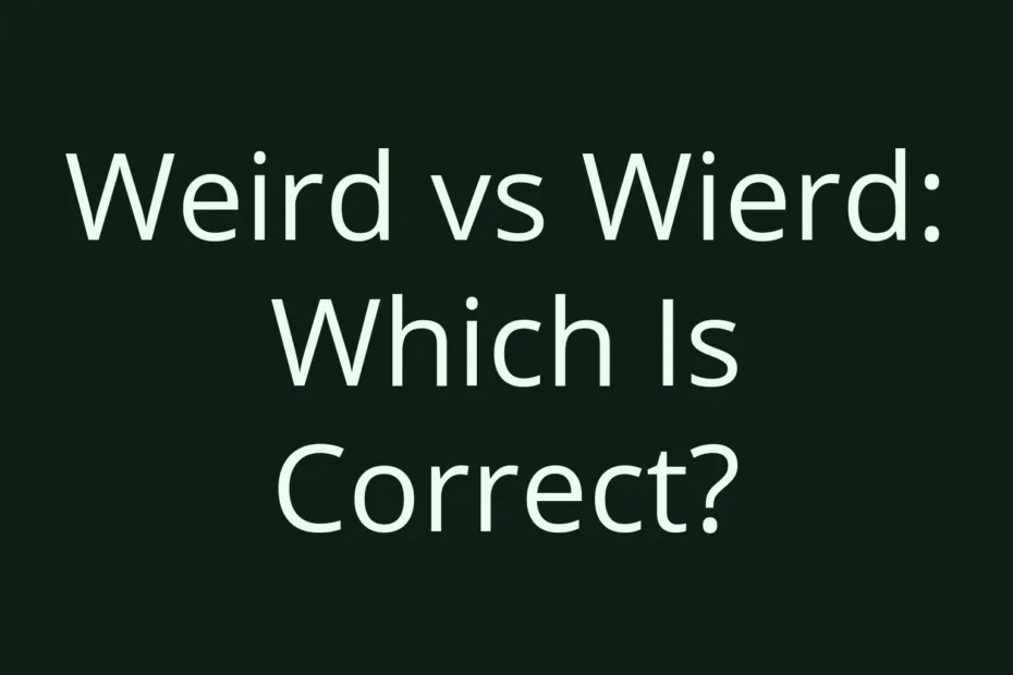 Weird Vs Wierd Which Is Correct