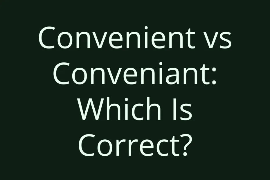 Convenient Vs Conveniant Which Is Correct