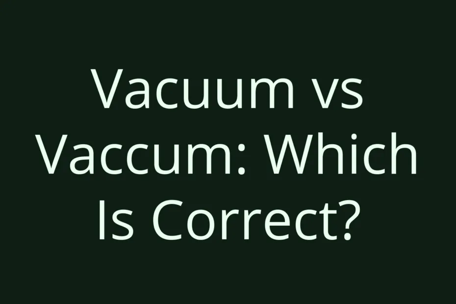 Vacuum Vs Vaccum Which Is Correct