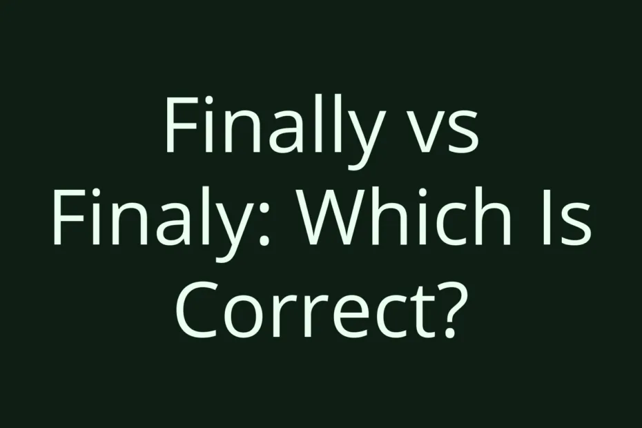 Finally Vs Finaly Which Is Correct