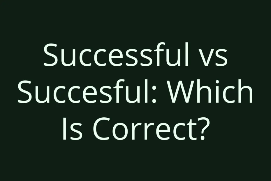 Successful Vs Succesful Which Is Correct