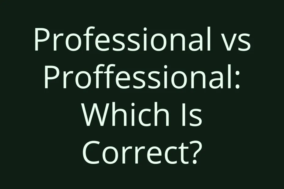 Professional Vs Proffessional Which Is Correct