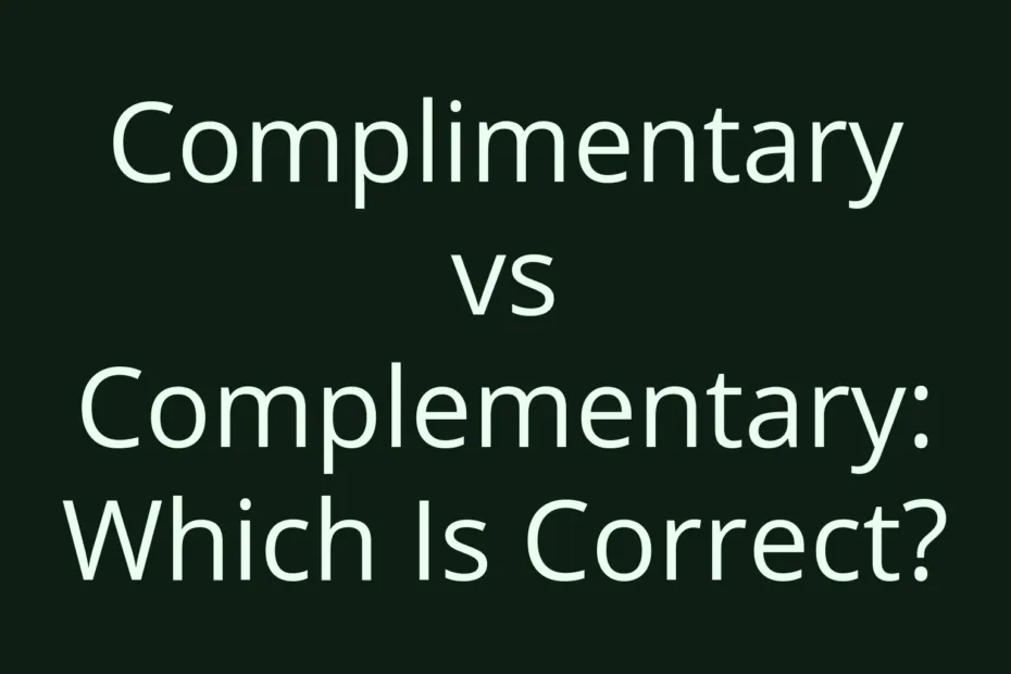 Complimentary Vs Complementary Which Is Correct