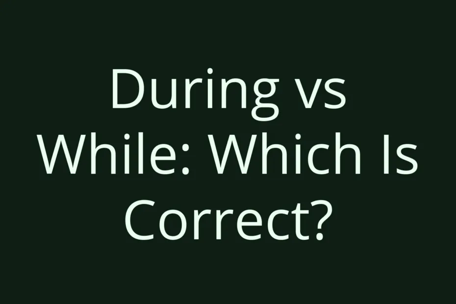 During Vs While Which Is Correct