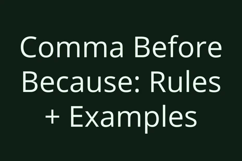 Comma Before Because Rules Examples