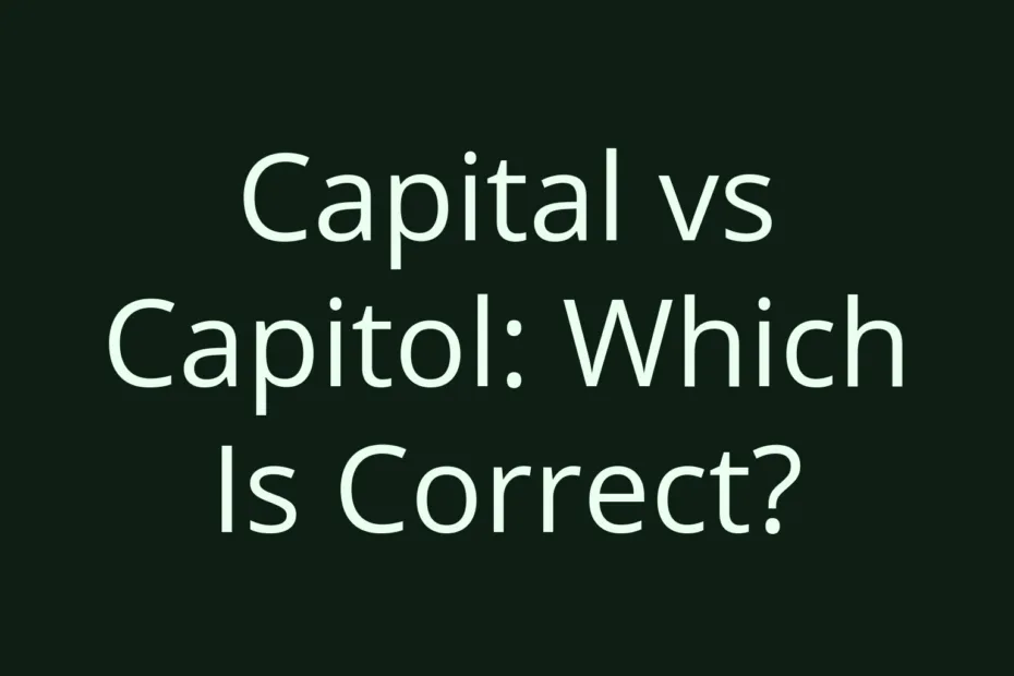 Capital Vs Capitol Which Is Correct