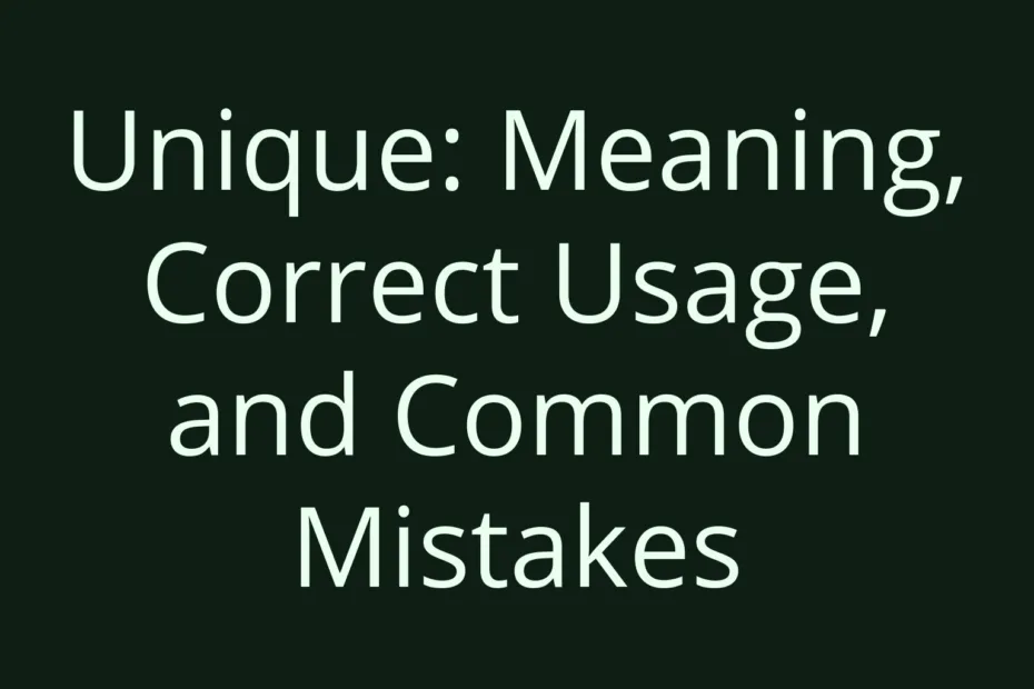 Unique Meaning Correct Usage And Common Mistakes