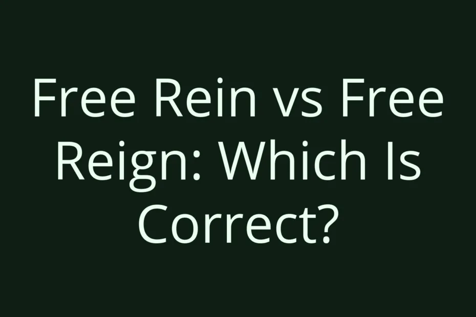 Free Rein Vs Free Reign Which Is Correct
