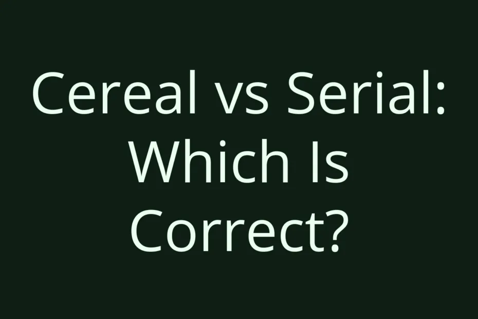 Cereal Vs Serial Which Is Correct