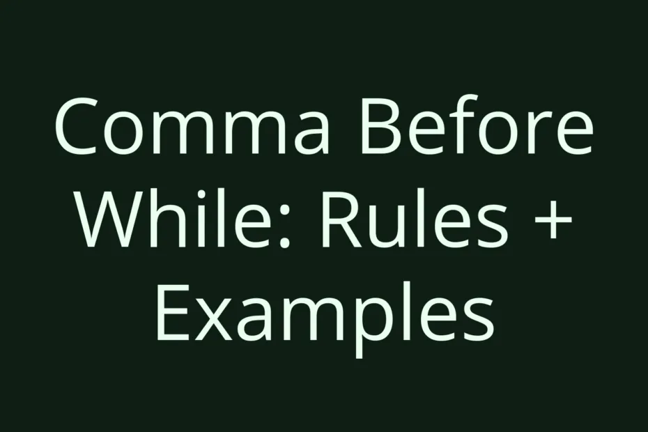 Comma Before While Rules Examples