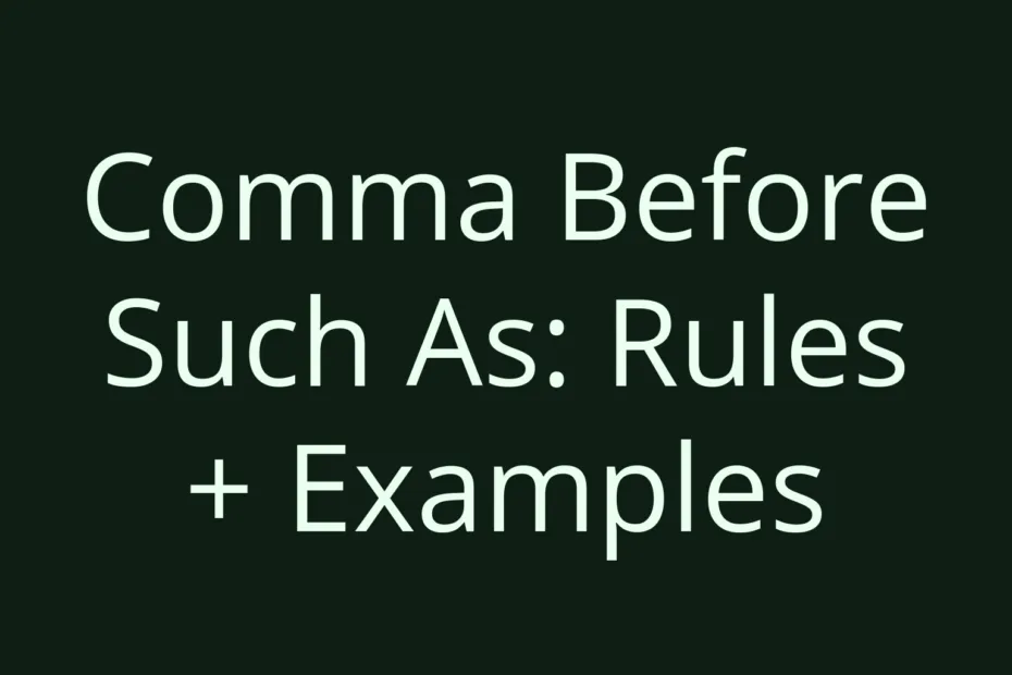 Comma Before Such As Rules Examples