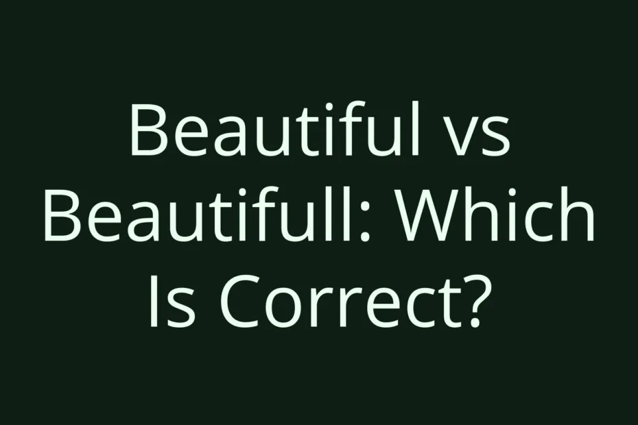 Beautiful Vs Beautifull Which Is Correct