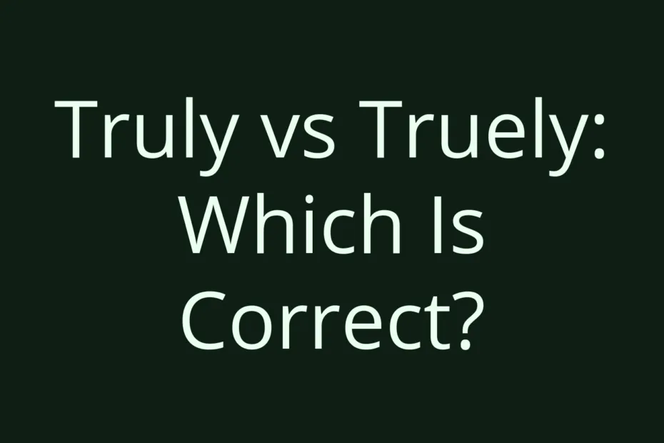 Truly Vs Truely Which Is Correct
